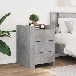 vidaXL Bedside Cabinet Concrete Grey 45x50x65 cm Engineered Wood