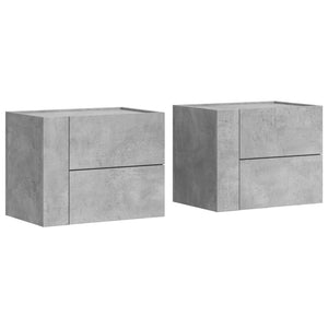 vidaXL Wall-mounted Bedside Cabinets 2 pcs Concrete Grey 45x30x35 cm