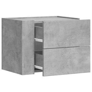 vidaXL Wall-mounted Bedside Cabinets 2 pcs Concrete Grey 45x30x35 cm