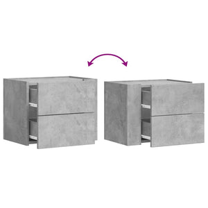 vidaXL Wall-mounted Bedside Cabinets 2 pcs Concrete Grey 45x30x35 cm