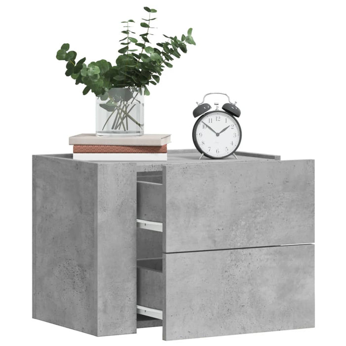 vidaXL Wall-mounted Bedside Cabinets 2 pcs Concrete Grey 45x30x35 cm