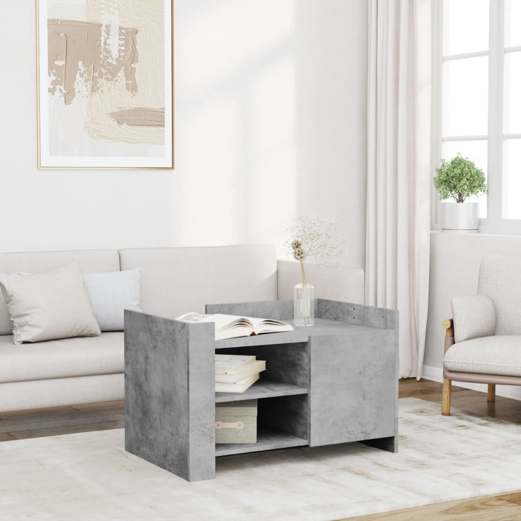 vidaXL Coffee Table Concrete Grey 80x50x50 cm Engineered Wood