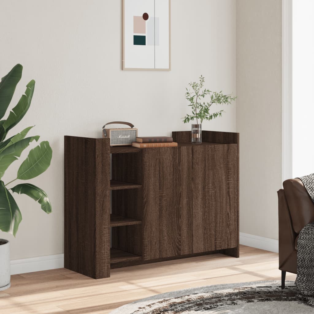 vidaXL Sideboard Brown Oak 100x35x75 cm Engineered Wood