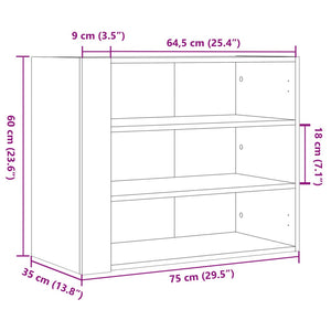 vidaXL Wall Cabinet White 75x35x60 cm Engineered Wood