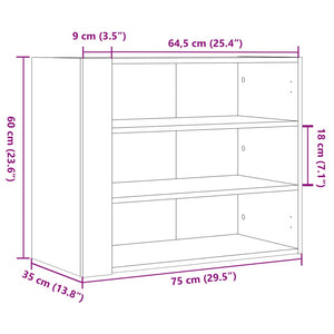 vidaXL Wall Cabinet Concrete Grey 75x35x60 cm Engineered Wood