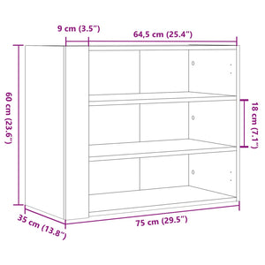 vidaXL Wall Cabinet Grey Sonoma 75x35x60 cm Engineered Wood