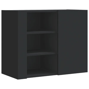 vidaXL Wall Cabinet Black 75x35x60 cm Engineered Wood