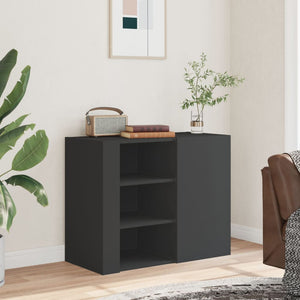 vidaXL Wall Cabinet Black 75x35x60 cm Engineered Wood