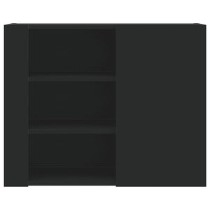 vidaXL Wall Cabinet Black 75x35x60 cm Engineered Wood