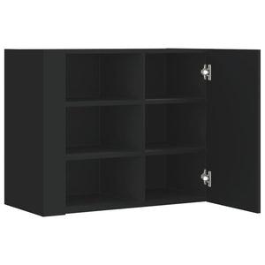 vidaXL Wall Cabinet Black 75x35x60 cm Engineered Wood