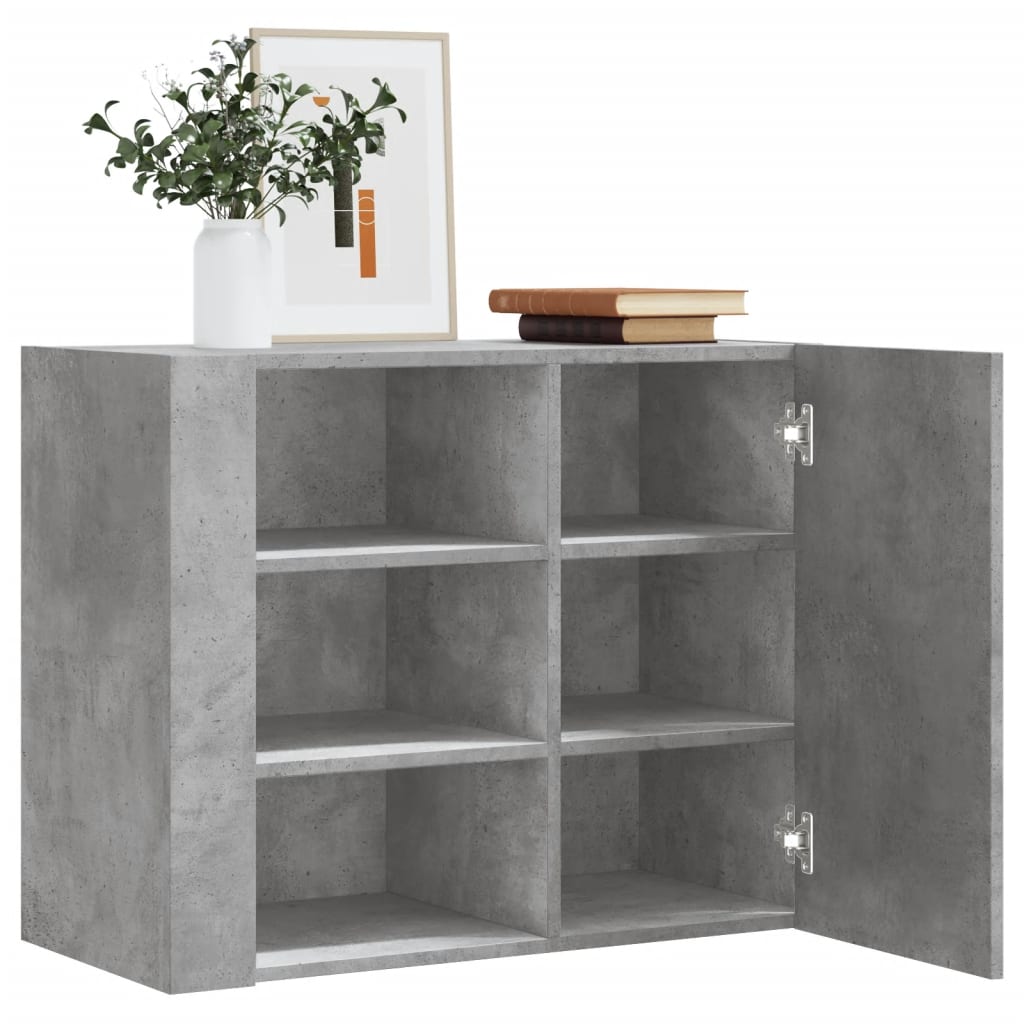 vidaXL Wall Cabinet Concrete Grey 75x35x60 cm Engineered Wood