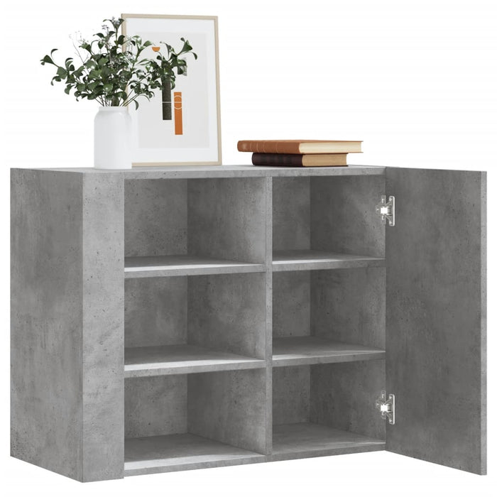 vidaXL Wall Cabinet Concrete Grey 75x35x60 cm Engineered Wood