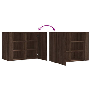 vidaXL Wall Cabinet Brown Oak 75x35x60 cm Engineered Wood