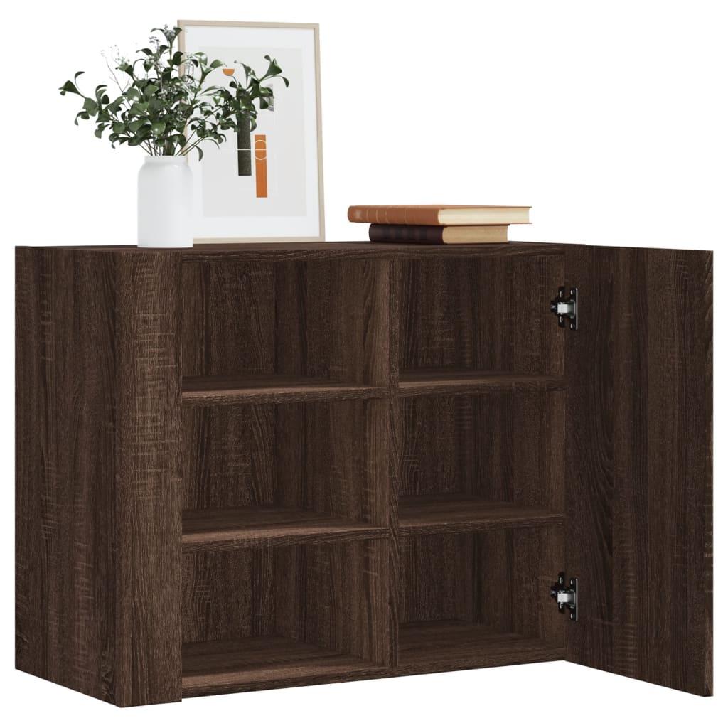 vidaXL Wall Cabinet Brown Oak 75x35x60 cm Engineered Wood