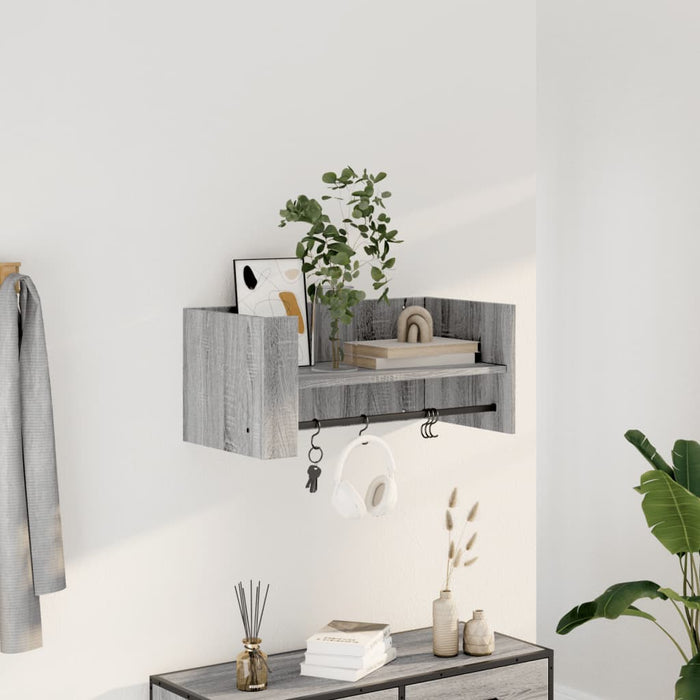 vidaXL Wall Shelf Grey Sonoma 70.5x35x30.5 cm Engineered Wood