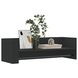 vidaXL Wall Shelf Black 100x35x30.5 cm Engineered Wood