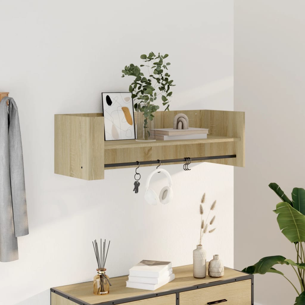 vidaXL Wall Shelf Sonoma Oak 100x35x30.5 cm Engineered Wood