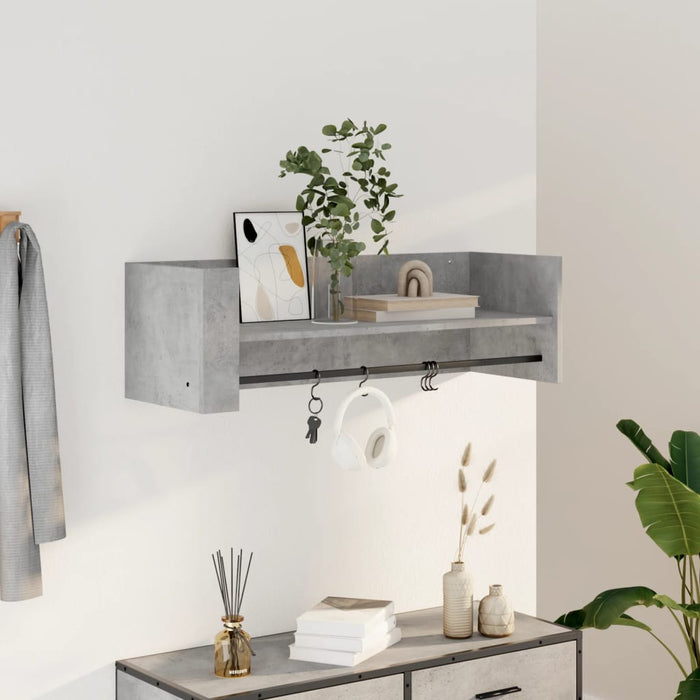 vidaXL Wall Shelf Concrete Grey 100x35x30.5 cm Engineered Wood