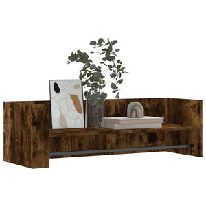 vidaXL Wall Shelf Smoked Oak 100x35x30.5 cm Engineered Wood