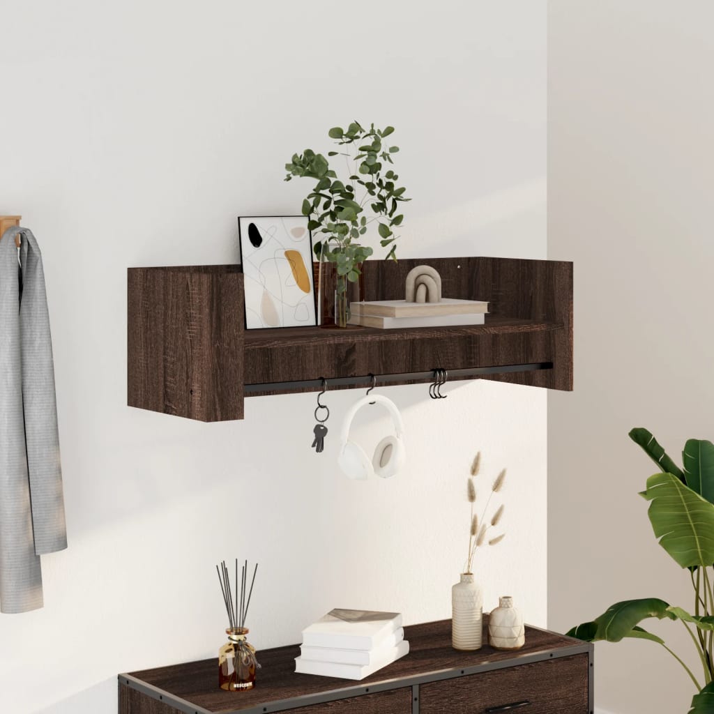 vidaXL Wall Shelf Brown Oak 100x35x30.5 cm Engineered Wood