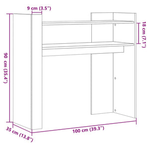 vidaXL Console Table White 100x35x90 cm Engineered Wood