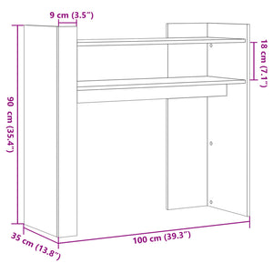 vidaXL Console Table Black 100x35x90 cm Engineered Wood