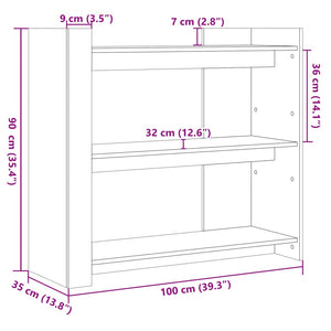 vidaXL Console Table Black 100x35x90 cm Engineered Wood