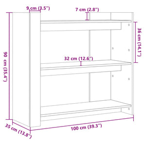 vidaXL Console Table Brown Oak 100x35x90 cm Engineered Wood