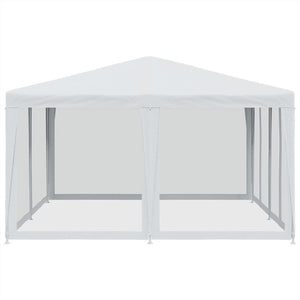 vidaXL Party Tent with 8 Mesh Sidewalls White 4x4 m HDPE