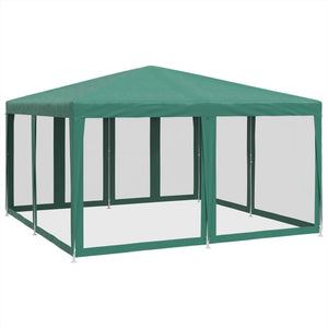 vidaXL Party Tent with 8 Mesh Sidewalls Green 4x4 m HDPE