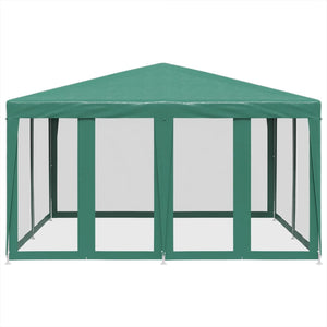 vidaXL Party Tent with 8 Mesh Sidewalls Green 4x4 m HDPE