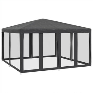 vidaXL Party Tent with 8 Mesh Sidewalls Anthracite 4x4 m HDPE