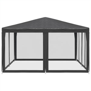 vidaXL Party Tent with 8 Mesh Sidewalls Anthracite 4x4 m HDPE