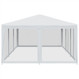 vidaXL Party Tent with 10 Mesh Sidewalls White 6x4 m HDPE