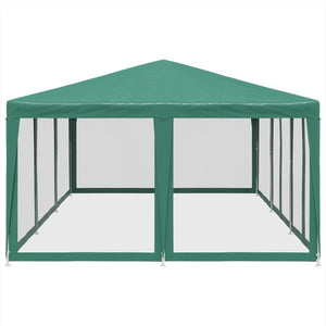 vidaXL Party Tent with 10 Mesh Sidewalls Green 6x4 m HDPE