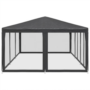 vidaXL Party Tent with 10 Mesh Sidewalls Anthracite 6x4 m HDPE