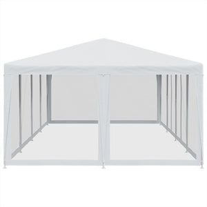 vidaXL Party Tent with 12 Mesh Sidewalls White 8x4 m HDPE