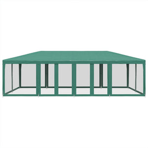 vidaXL Party Tent with 12 Mesh Sidewalls Green 8x4 m HDPE