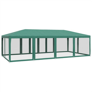 vidaXL Party Tent with 12 Mesh Sidewalls Green 8x4 m HDPE