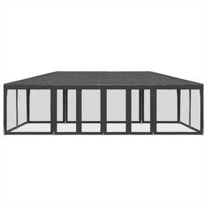 vidaXL Party Tent with 12 Mesh Sidewalls Anthracite 8x4 m HDPE