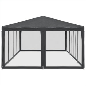 vidaXL Party Tent with 12 Mesh Sidewalls Anthracite 8x4 m HDPE