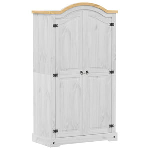 vidaXL Wardrobe Corona White 102x52x186 cm Solid Wood Pine