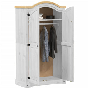 vidaXL Wardrobe Corona White 102x52x186 cm Solid Wood Pine