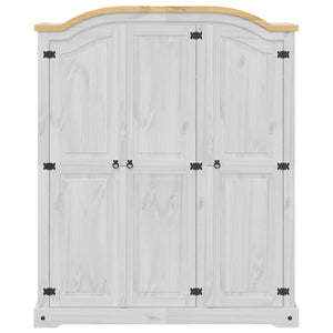 vidaXL Wardrobe Corona White 151.5x52x186 cm Solid Wood Pine