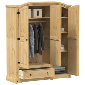 vidaXL Wardrobe Corona 151.5x52x186 cm Solid Wood Pine