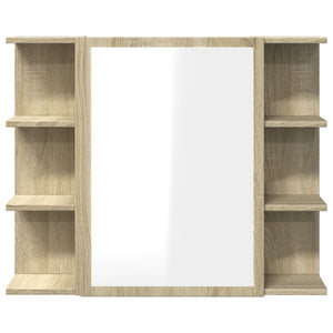 vidaXL Bathroom Mirror Cabinet Sonoma Oak 80x20.5x64 cm Engineered Wood