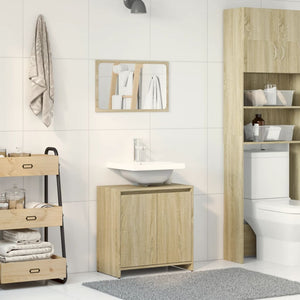 vidaXL Bathroom Furniture Set Sonoma Oak Engineered Wood