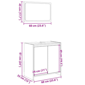 vidaXL Bathroom Furniture Set Sonoma Oak Engineered Wood