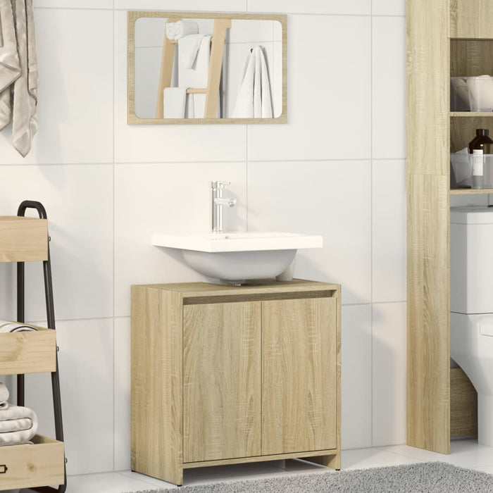 vidaXL Bathroom Furniture Set Sonoma Oak Engineered Wood