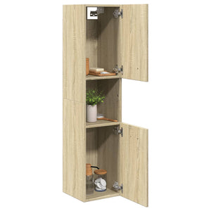 vidaXL Bathroom Cabinet Sonoma Oak 30x30x130 cm Engineered Wood